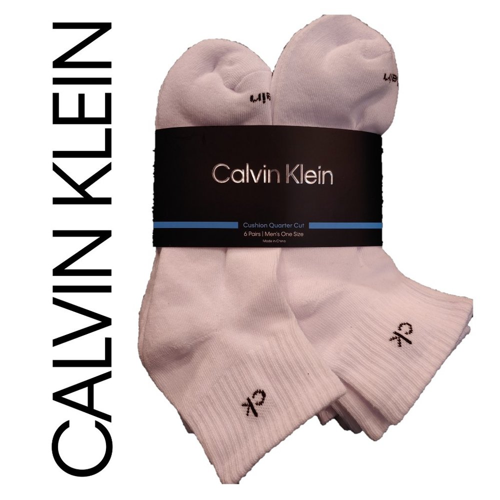🆕 *6 Pack* Calvin Klein Men's Cushion Quarter Cut Socks, 6-Pack